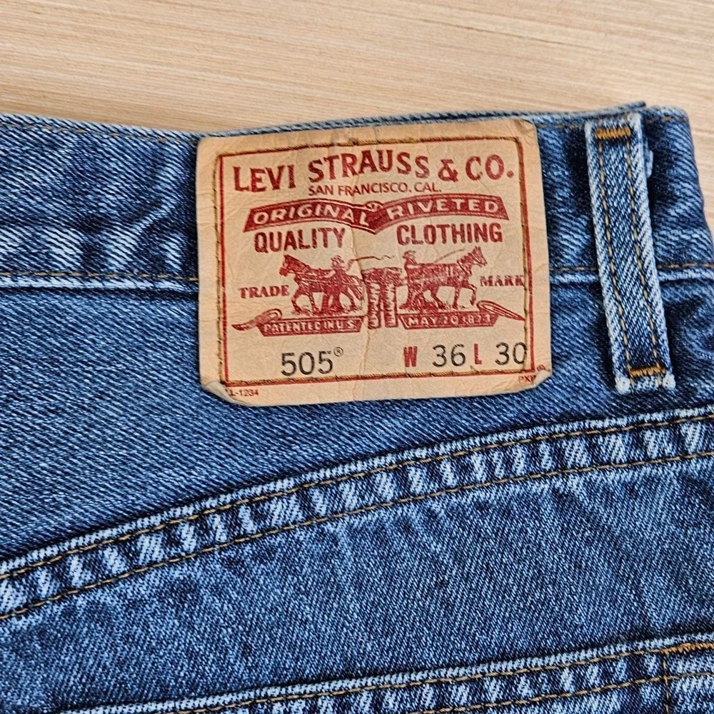Y2K‎ Levi's 505 Regular Fit Jeans Mens 36x30 Blue Straight Leg Denim Pants 07